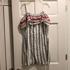 Red, white and Blue off the shoulder sundress